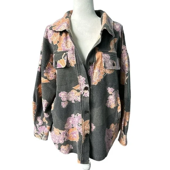 Free People Printed Ruby Jacket in Charcoal Combo Size Med NWT - Picture 4 of 16